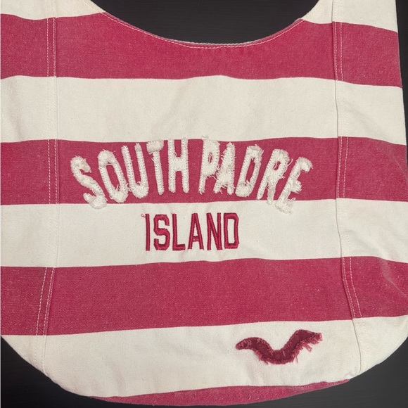 Lucky 777 Striped Pink & White Shoulder Bag - South Padre Island - Picture 2 of 7